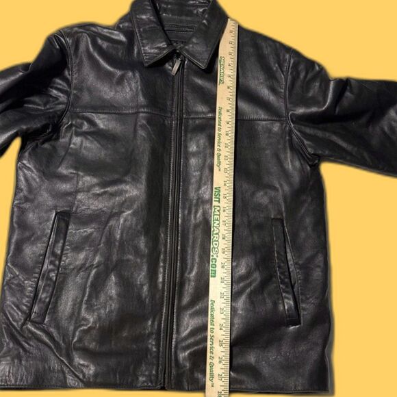 Claiborne Outerwear Men’s M Leather Lambskin RN 94468 W/polyester Lining Work - Picture 13 of 13